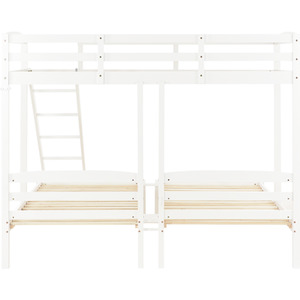 Bunk Bed with Side Ladder for Triple Sleeper - White by Abrihome