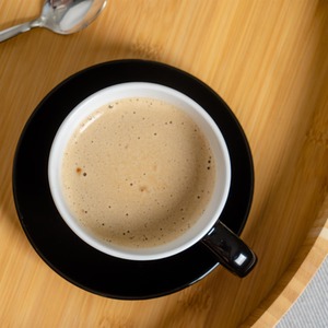 12 Piece Coloured Cappuccino Cup and Saucer Set - 250ml - Black by Argon Tableware