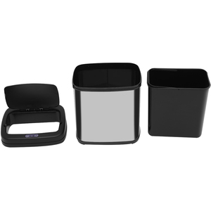 HOMCOM Stainless Steel Automatic Sensor Dustbin - Silver and Black by HOMCOM