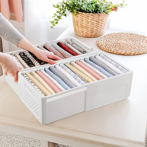 2PCS Expandable Collapsible Plastic Storage Box for Clothes - White by Livingandhome