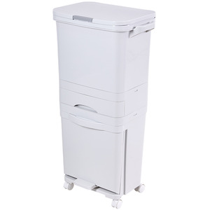 Lifeideas 3 Tier Kitchen Waste Separation Bin with Inner Bucket - White / Single Bin by lifeideas