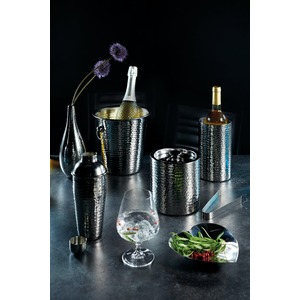 BarCraft Small Hammered Ice Bucket with Lid - Silver by BarCraft