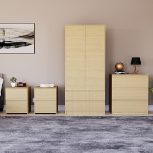 Denver Bedroom Set (2 Drawer Bedside (x2), 3 Drawer Chest, 2 Door Wardrobe) by Vida Designs