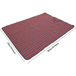 Portable Checked Stripe Outdoor Picnic Blanket by Livingandhome