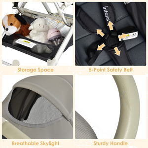 One-Hand Folding Compact Stroller - Grey by Costway