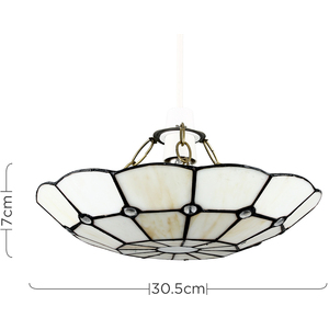 Tiffany Style Traditional White Pendant Light Shade - Cream by ValueLights