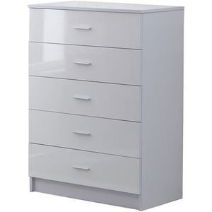 HOMCOM High Gloss Trio Bedroom Furniture Set - White by HOMCOM