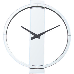 Round Modern Mirror Wall Clock - Clear by Vanity Living