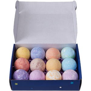 12-Piece Bath Bomb Set with Astronaut Toys - Blue by Livingandhome