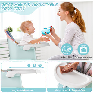 Multifunctional Baby High Chair - Blue & White by Costway