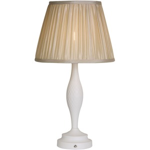Rechargeable White Candle Table Lamp - White by Lighting Collection
