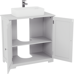 Priano 2 Door Under Sink Cabinet - White by Vida Designs