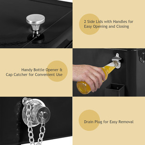 76L Rolling Cooler Cart - Black by Costway