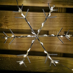 Set of Snowflake Curtain Lights LEDs MicroBrights String Lights - Warm White by Samuel Alexander