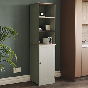 Priano 1 Door 2 Shelf Tall Cabinet - Grey by Vida Designs