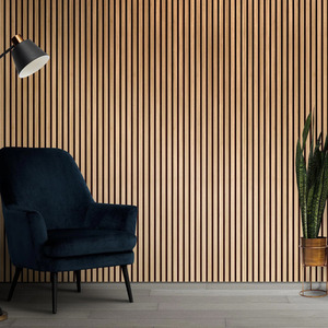 4x Wood Acoustic Slatted Wall Panels - Natural Oak by Aluxo