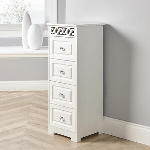 Home Source Whitehaven 4 Drawer Chest Storage Unit - White - White by Home Source