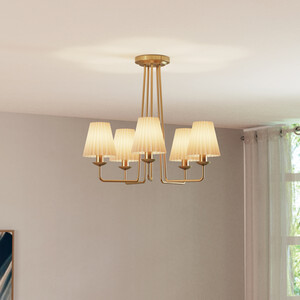 Poppy 5 Light Ceiling Fitting - Brass