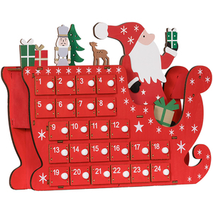HOMCOM Christmas Advent Calendar with 24 Countdown Drawers - Red by HOMCOM
