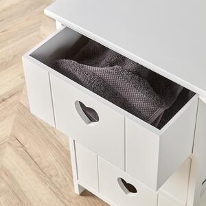 Home Source Lovestack 3 Heart Handle Drawer Chest Storage Unit - White by Home Source