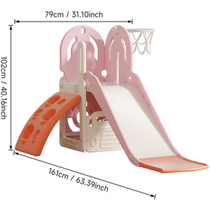 Kidkid 4-in-1 Slide Climber Set with Basketball Hoop by Kidkid