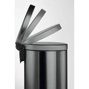 Durable Round Metal Pedal Bin - Charcoal / 20l by Durable