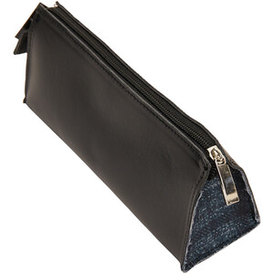 Grey Tartan Pencil Case - Black