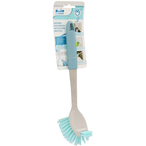 Pro Clean Anti-Bacteria Dish Brush with Extra Bristles - Blue by JVL