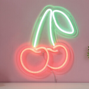 Cherry Neon Sign - Red and Green