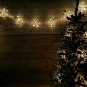 Set of Snowflake Curtain Lights LEDs MicroBrights String Lights - Warm White by Samuel Alexander