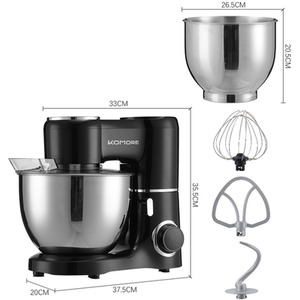Household Electric Stand Mixer with Splash Guard - Black by Livingandhome