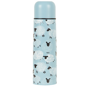 Highland Flock Printed Stainless Steel Flask - Blue