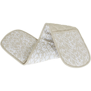 Gold Heart Double Oven Glove - Natural