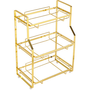 Kitchen Bathroom Storage Organiser Rack Gold - Gold / 45cm by Livingandhome