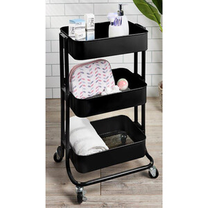 3 Tier Trolley - Matte Black