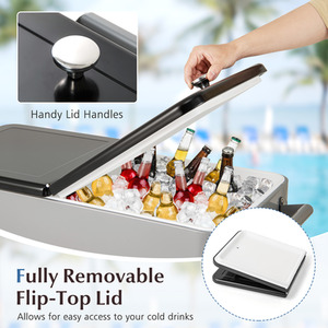 Rolling Ice Chest - Grey by Costway