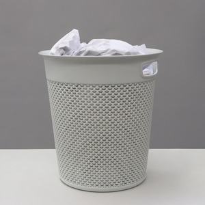 Droplette Design Plastic Bin - Grey by JVL