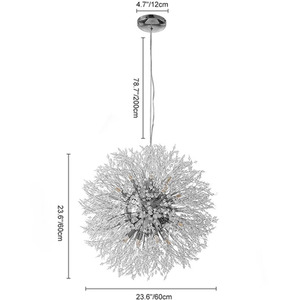 16 Lights Dandelion Ceiling Lighting Crystal Pendant - Chrome