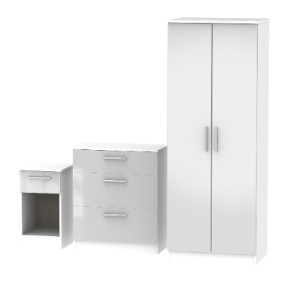 Carlton Ready Assembled 3 Piece Bedroom Set - Grey