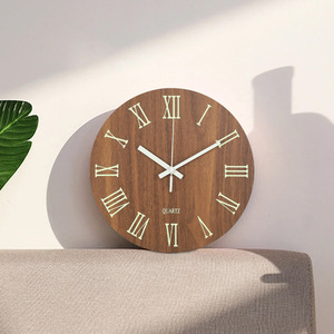 Luminous Silent Thin-Profile Wall Clock - Brown by Livingandhome