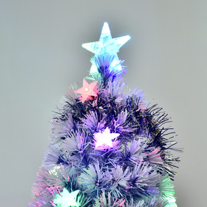 HOMCOM Artificial Fibre Optic Christmas Tree with 21 LEDs - White / 6ft by HOMCOM