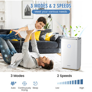 3 Modes Home Dehumidifier with Wheels - White by Costway