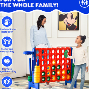 Costway Jumbo 4-to-Score Giant Game Set- Blue - Blue by Costway