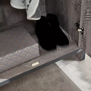 Oak 3 Piece Set 2 Door Wardrobe 4 Drawer Cabinet Bedside Table - Grey by Wyld and Coco