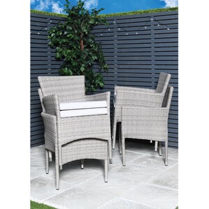 Madrid 5 Piece Rattan Dining Set - Grey by Malay