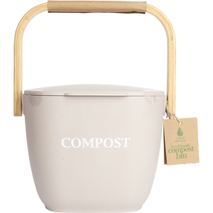 Natural Elements Eco-Friendly Bamboo Fibre Compost Bin - Grey by KITCHENCRAFT