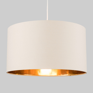 Extra Large Beige And Gold Ceiling Pendant Light Shade - Cream by ValueLights