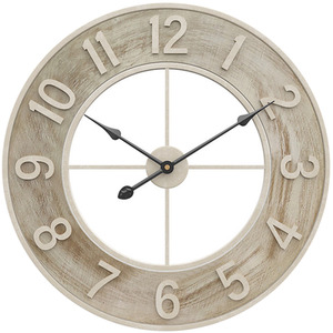 Wood Grain Round Metal Wall Clock - Wood Colour by lifeideas