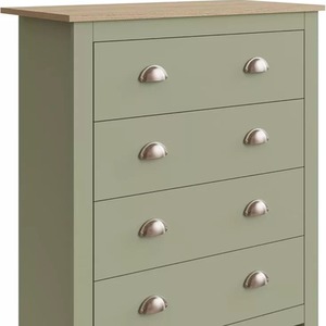 3 Piece Bedroom Set Wardrobe Bedside Table and 4 Drawer Chest of Drawers - Sage Green by Wyld and Coco