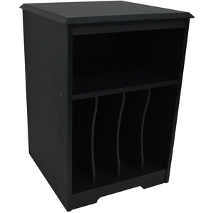 AUDIO - Turntable LP Record Vinyl Storage Side End Bedside Table - Black - Black by Watsons